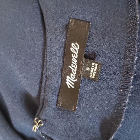 Madewell navy blue v-neck with button short sleeves wide leg romper 0 - Picture 8 of 11